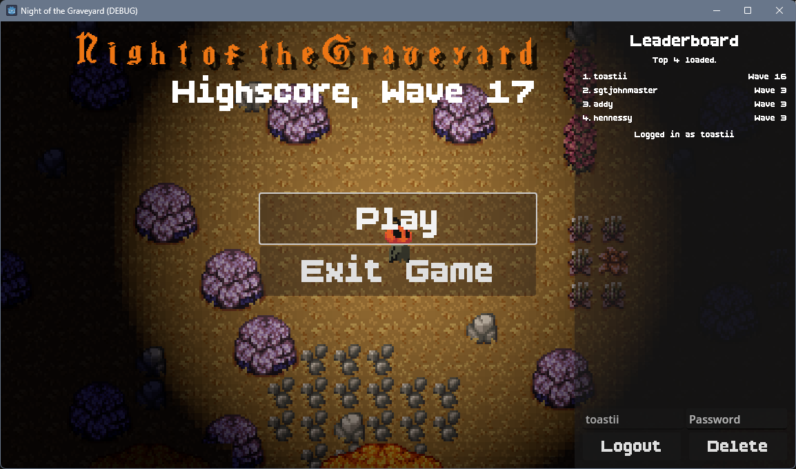 NotG Hauptmenue und Leaderboard